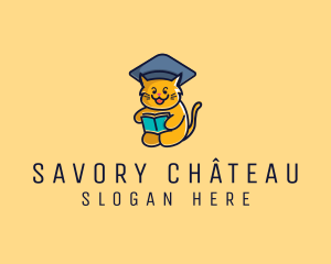 Cat School Graduation logo design