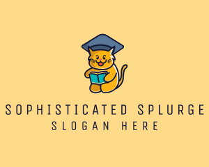 Cat School Graduation logo design