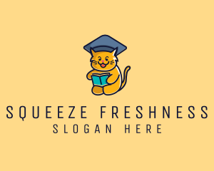 Cat School Graduation logo design