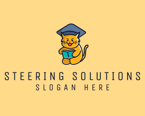 Cat School Graduation logo design