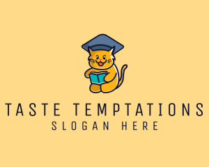 Cat School Graduation logo design