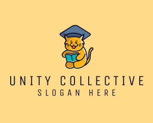 Cat School Graduation logo design