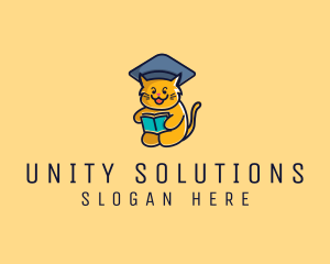 Cat School Graduation logo design