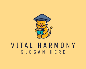 Cat School Graduation logo design