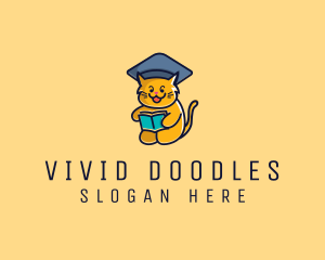 Cat School Graduation logo design