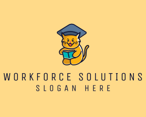 Cat School Graduation logo design