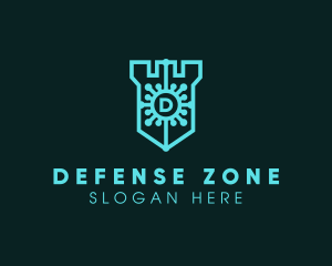 Virus Turret Defense logo design