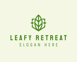 Leaf Medicine Cross  logo design