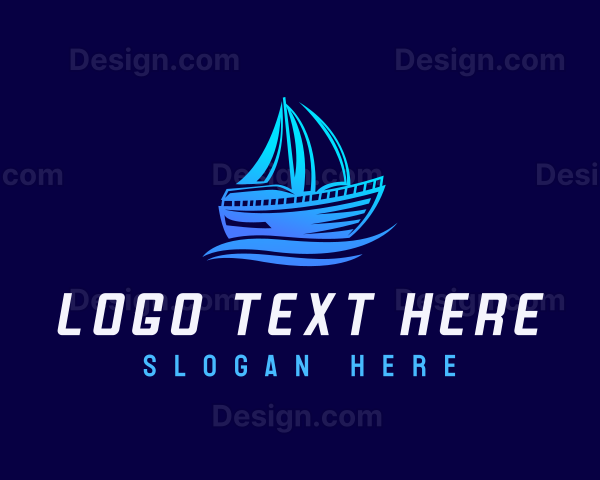 Transport Sailboat  Waves Logo