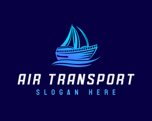 Transport Sailboat  Waves  logo design