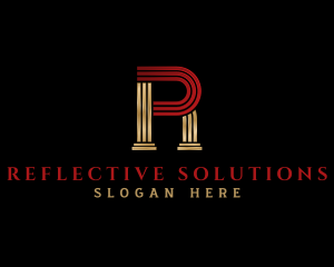 Pillar Column Letter R logo design