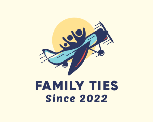 Family Traveler Plane logo design