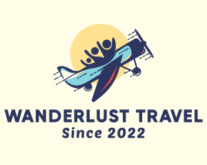 Family Traveler Plane logo design