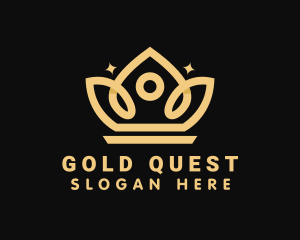 Gold Yellow Crown logo design