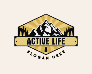 Forest Mountain Hiking logo design