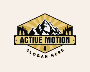 Forest Mountain Hiking logo design