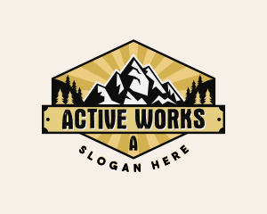 Forest Mountain Hiking logo design