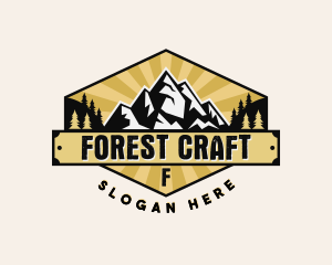 Forest Mountain Hiking logo design