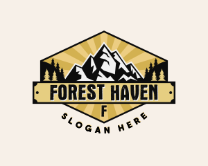 Forest Mountain Hiking logo design