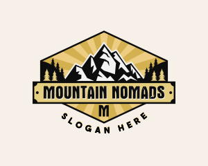 Forest Mountain Hiking logo design