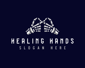 Skeleton Infinity Hands logo design