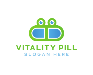 Frog Medicine Pill  logo design