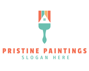 House Paint Brush logo design