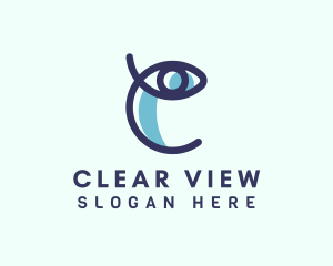 Vision Eye Letter C logo design