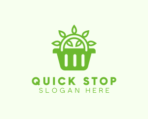 Organic Leaf Basket logo design