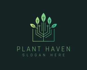 Technology Plant Circuit logo design