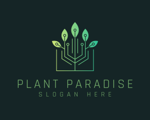 Technology Plant Circuit logo design