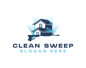 Pressure Washer Housekeeping Clean logo design