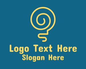 Yellow Lightbulb Idea  Logo