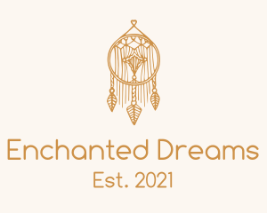 Gold Feather Dreamcatcher logo design