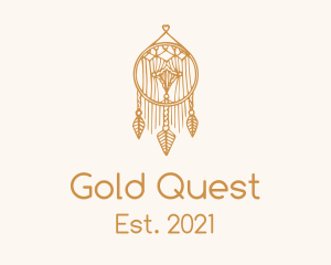 Gold Feather Dreamcatcher logo design