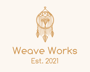 Gold Feather Dreamcatcher logo design