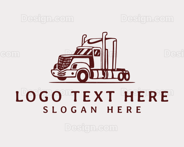 Red Flatbed Trucking Logo