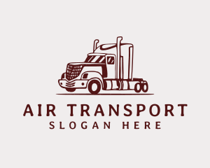 Red Flatbed Trucking logo design