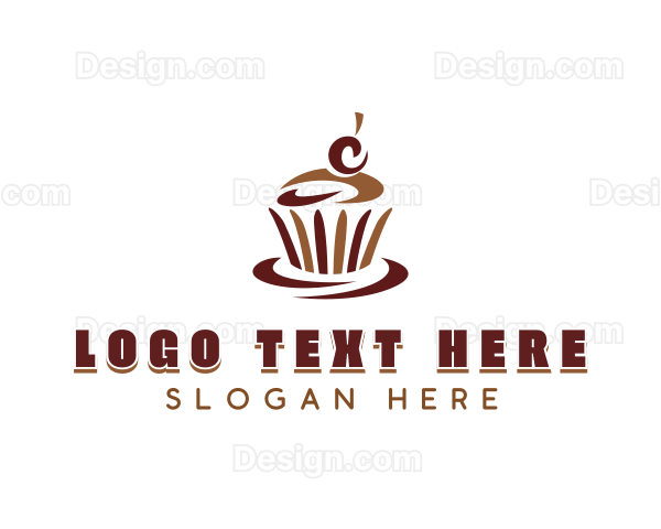 Sweet Chocolate Cupcake Logo