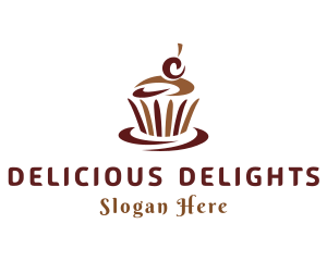 Sweet Chocolate Cupcake logo design