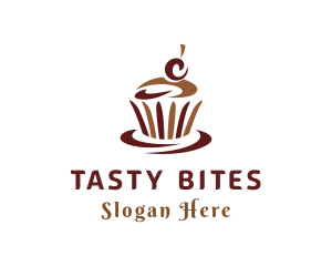 Sweet Chocolate Cupcake logo design