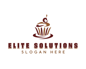 Sweet Chocolate Cupcake Logo