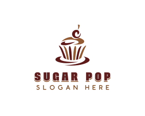 Sweet Chocolate Cupcake logo design