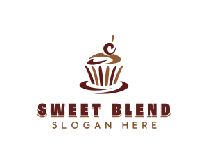 Sweet Chocolate Cupcake logo design