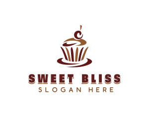 Sweet Chocolate Cupcake logo design