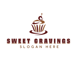 Sweet Chocolate Cupcake logo design