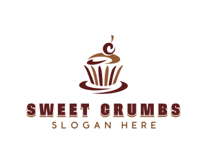 Sweet Chocolate Cupcake logo design