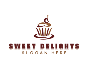 Sweet Chocolate Cupcake logo design