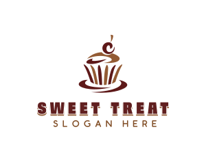 Sweet Chocolate Cupcake logo design