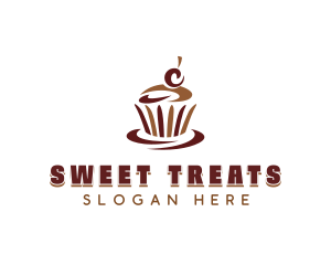 Sweet Chocolate Cupcake logo design